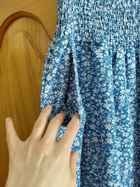 Blue floral maxi skirt